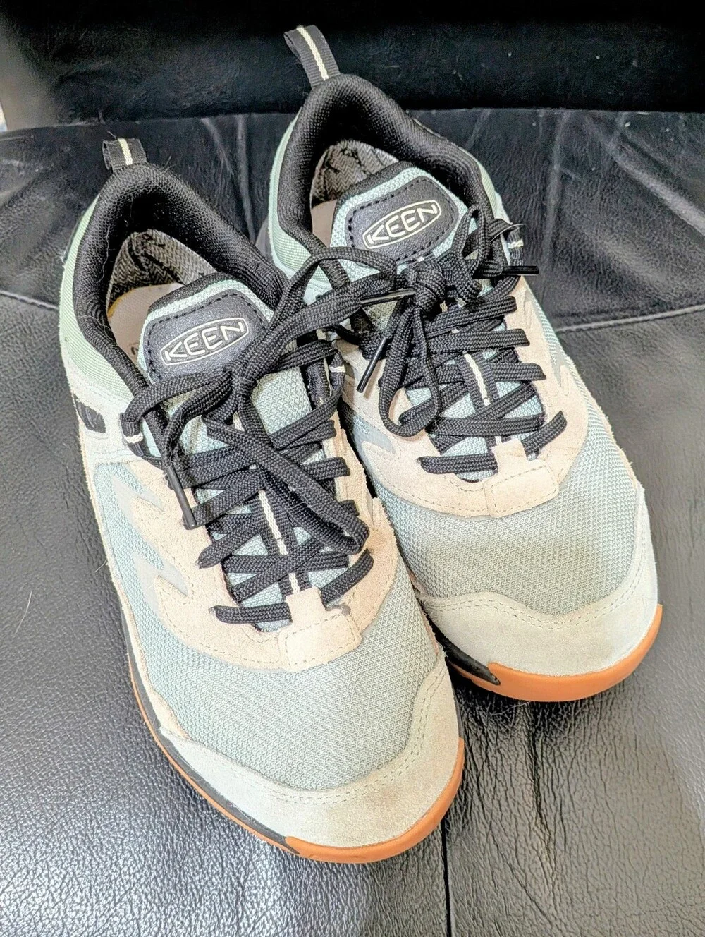 KEEN Women's Hightrail Low Waterproof Sneaker 6.5 Iceberg Green-Abbey Stone